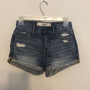 A&F High-Rise Distressed Shorts 00